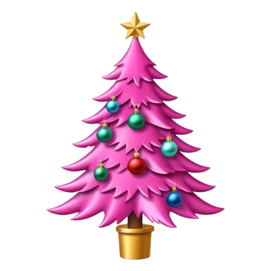 Pink Christmas tree sticker