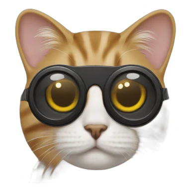 Cat with black goggles   sticker