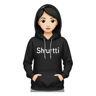 Hoodie with shruti written on it without any girl only hoodie sticker