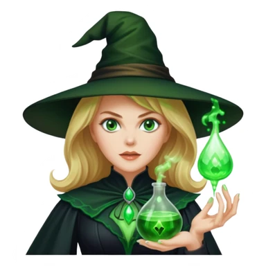 Nicole Kidman making green glowing potion in witch costume sticker