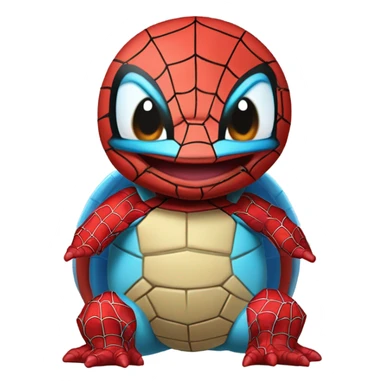 Squirtle disguised as spider Man sticker