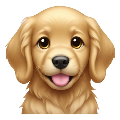 Golden retriever puppy with pink bow sticker