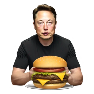 elon musk eat burge sticker