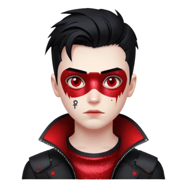 red glitter cyberpunk boy sticker