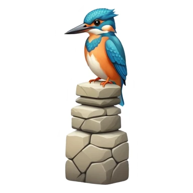 kingfisher bird on top of a tower sticker