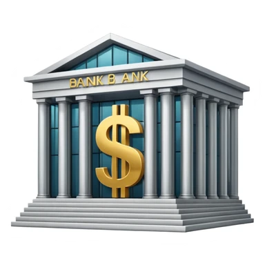 bank building with dollar sign sticker