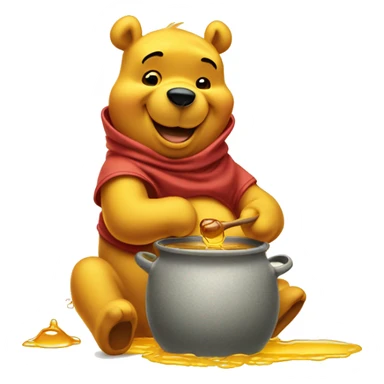 winnie the pooh with a pot of honey sticker