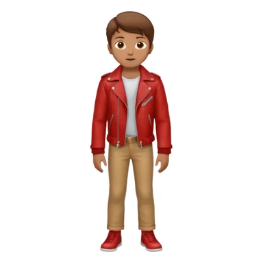 Boy in leather jocket, full body, different color leather jocket, close up sticker