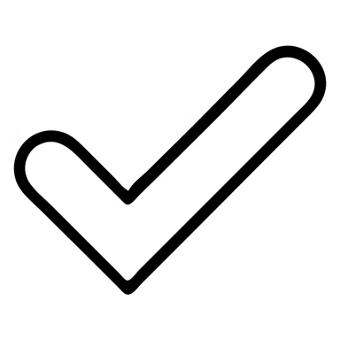 white heavy check mark, modern icon style, clean lines, simple, easily recognizable, suitable for digital interfaces sticker