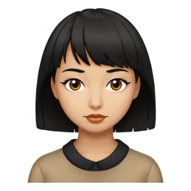 goose with cropped black hair and swoop bangs over one eye sticker