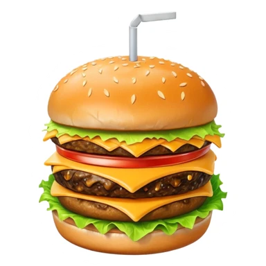 A single burger,, soft drink, fries image for my food vertical in the super app sticker