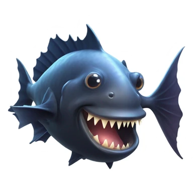 Anglerfish with a glowing lure hanging from its forehead, sharp teeth, and big eyes. sticker