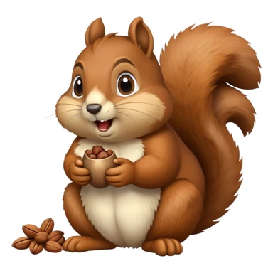 fat squirrel sitting stuffing a nut in its mouth staring at you sticker