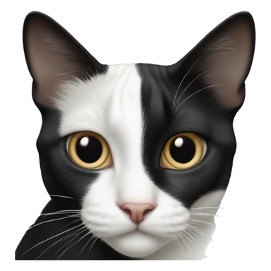tuxedo cat with nose that’s half white and half black in a perfectly split line sticker