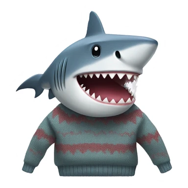 Shark with a sweater  sticker