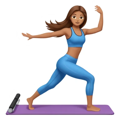 Pilates girl tan skin and brown long hair  sticker