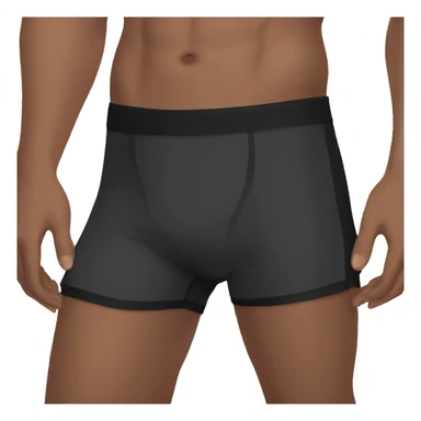 Boxershorts with black panels covering inner thighs  sticker