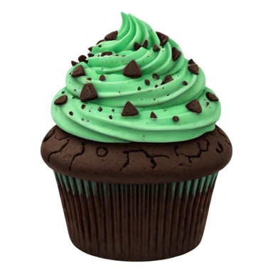 Mint chocolate cupcake with a chocolate mint Oreo on top sticker