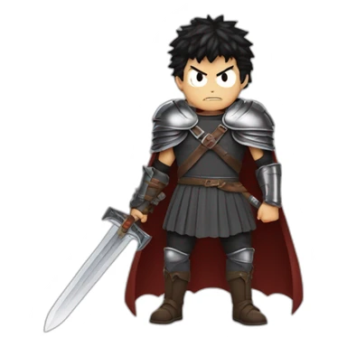 angry berserk guts carrying a huge sword on his shoulder sticker
