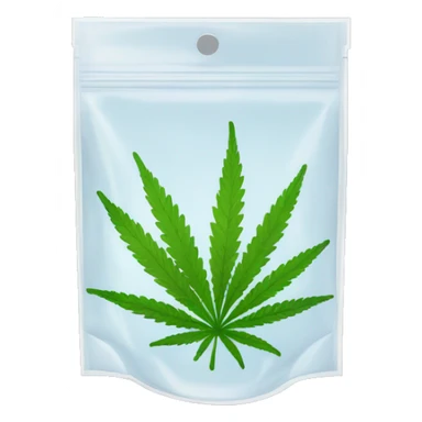 transparent ziplock bag with sativa strain inside sticker
