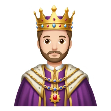 king with crown and royal robe sticker