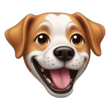 dog laughing with a clown makeup sticker