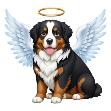Bernese mountain dog with angel wings sticker