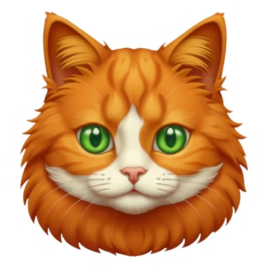 orange puffy cat with green eyes sticker