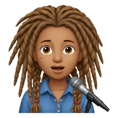 emoji de chica con rastas cantando sticker