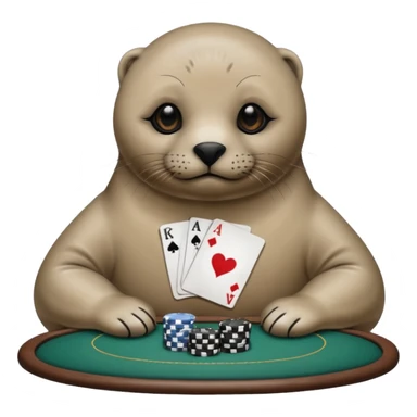 seal playing poker  sticker