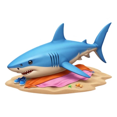A shark with blue shoes on land near water not in it sticker