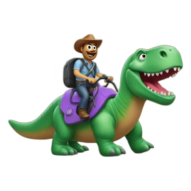 Mr potato head riding Rex the dinosaur sticker