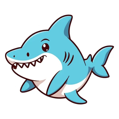 Cool shark with funny Hawaiian hat  sticker