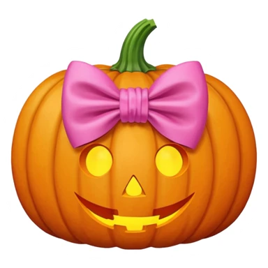 Pumpkin with pink bow at the office  sticker