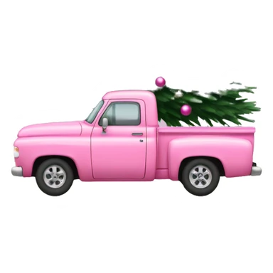 Pink pickup with Christmas tree  sticker