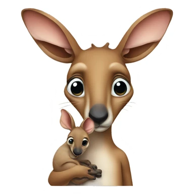 Kangaroo with baby in pouch sticker