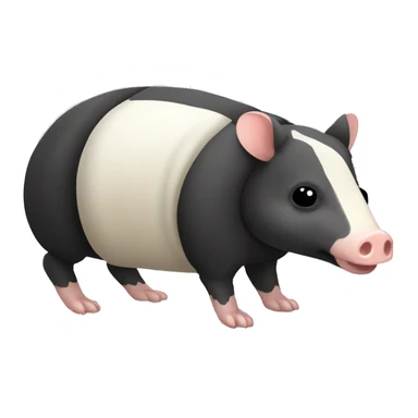 Black and white piebald chubby armadillo pig panda centipede armadillo  sticker