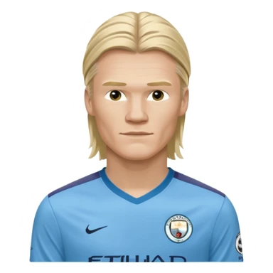 Erling Haaland long hair Manchester City sticker