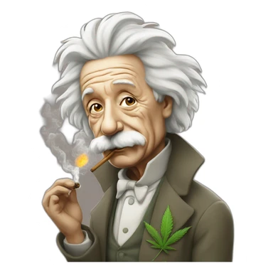Einstein smoking weed sticker