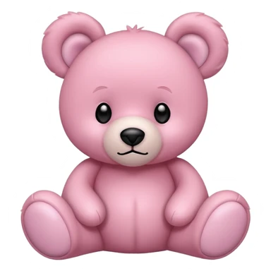 pink teddy bear tilted its head with its ears perked up sticker