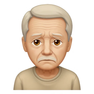 elderly sad with beige shirt sticker