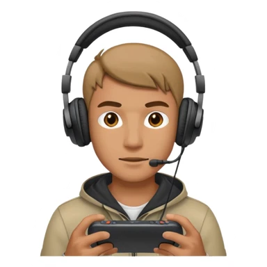 gaming with headphone men sticker