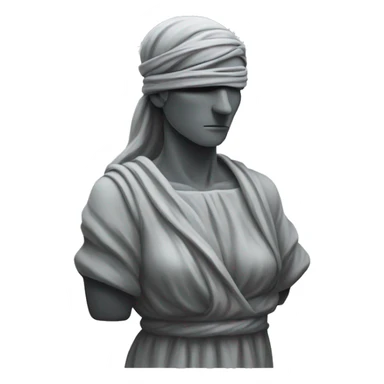 Grey statue of blindfolded Justitia sticker