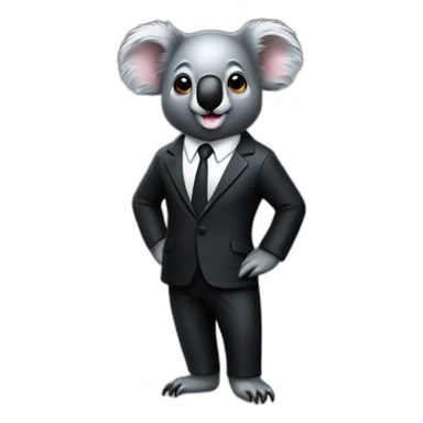 koala in black rubber shiny suit sticker