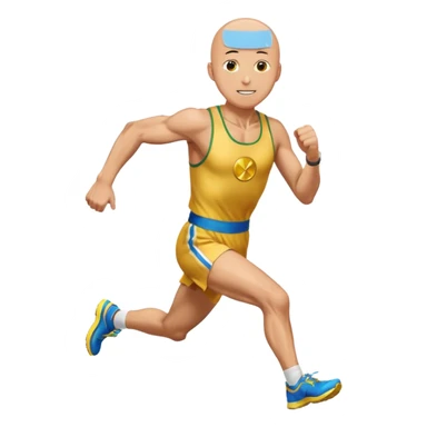 one punch man picking running a marathon with gold medal sticker