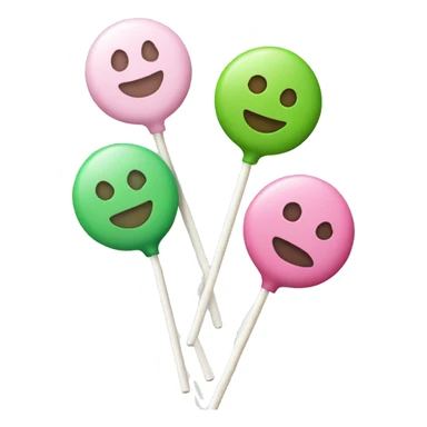 New Year's lollipops in white, green and pink sticker