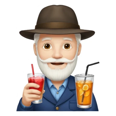 Drink holders with hat white hair white bearded  sticker