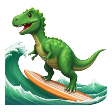 dinosaur is surfing sticker