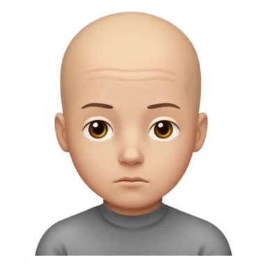 bald boy in thought sticker