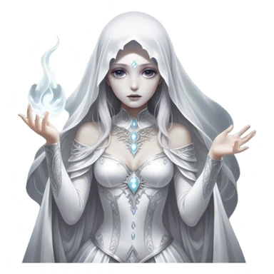 Cinematic, Ultra realistic 32k HD, Breathtaking piece of art, rim lighting, hauntingly beautiful art, mostly greyscale, Balanced features, highly detailed digital artwork, glowing with silver light, glowing, high shine, deviant adoptable, highly detailed clothing, remembrance, a painting of white silver, fanciful, enchanting, ghostly, embodying the essence of both reality and fantasy, dreamy, dreamy glow, optical illusion, immaculate composition, complex pose, air composition. The image is so lifelike that it feels as though it could leap off the canvas at any moment sticker